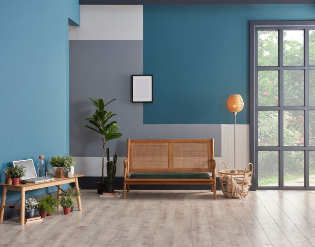 blue walls in new room