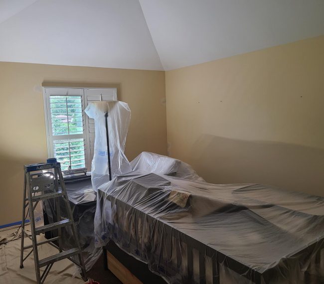 old yellow room interior painting