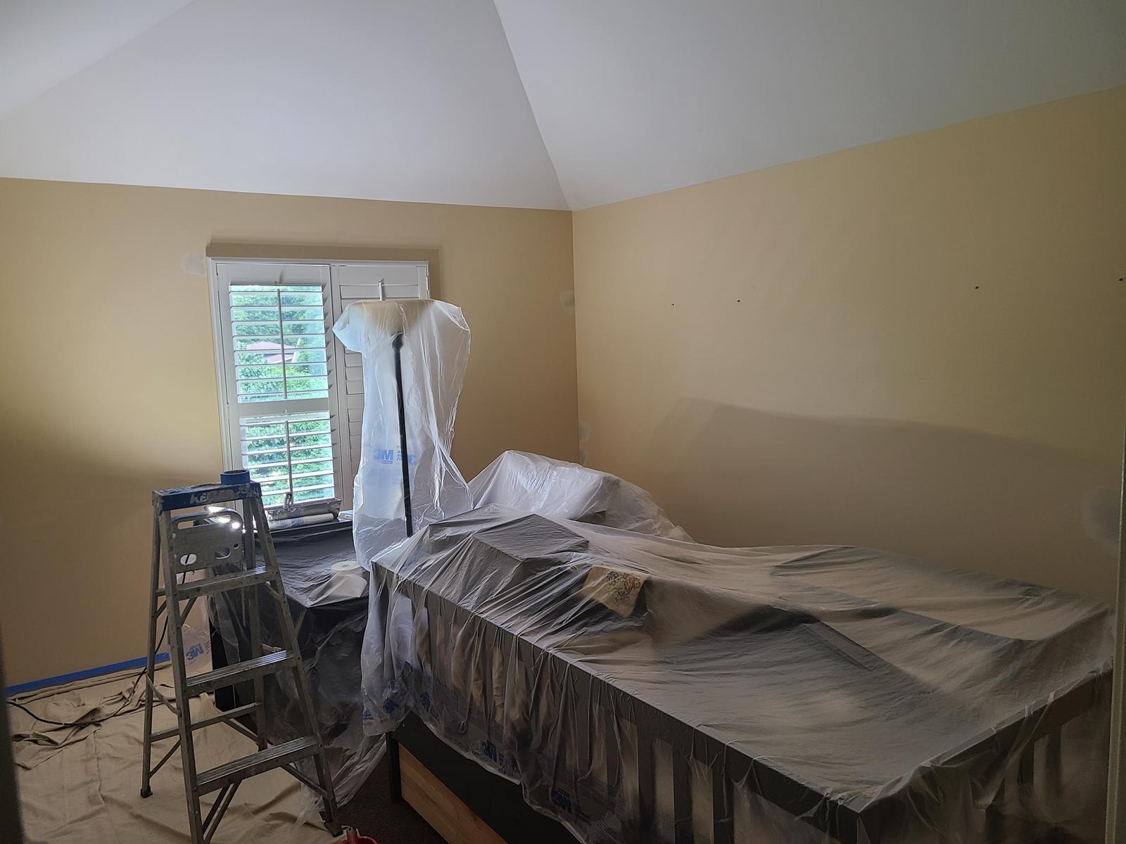 old yellow room interior painting