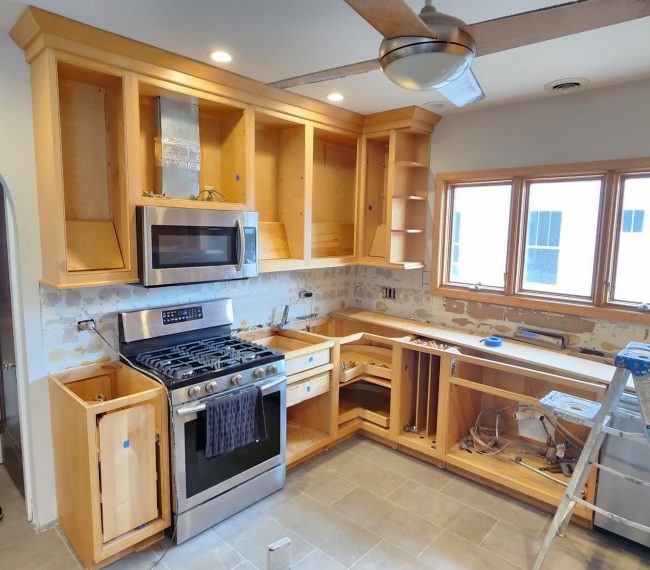 in progress cabinet painting Lombard