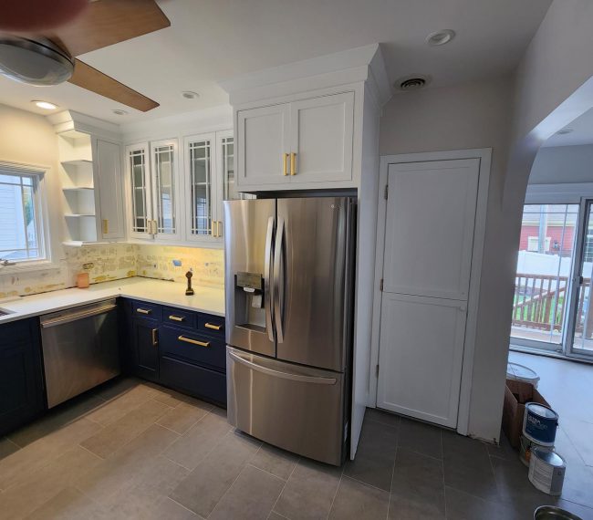 before and after kitchen cabinet painting