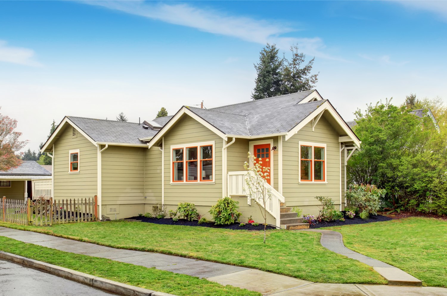 American home whit new exterior painting